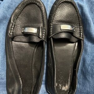 Coach Black Leather Loafers Slip-On Flats Size 9 Women